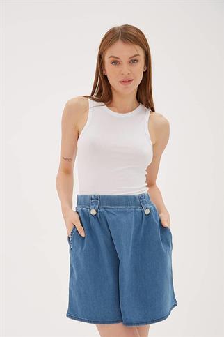 KOLSUZ SIFIR YAKA BEYAZ  KADIN CROP 0479-2Y5