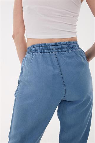 BELİ BAĞCIKLI MAVİ KADIN PANTOLON 0657-2Y5