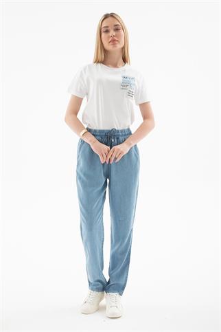 BELİ BAĞCIKLI A.MAVİ KADIN PANTOLON  0657-2Y5