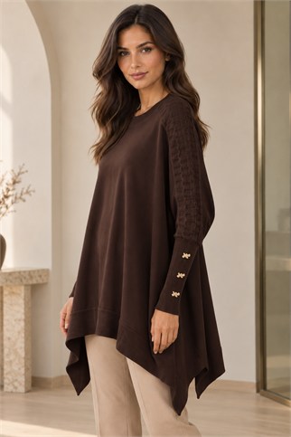 4492-2K7 GHİSA TUNİK-KAHVE