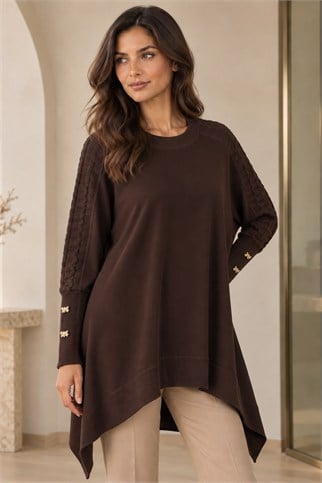 4492-2K7 GHİSA TUNİK-KAHVE