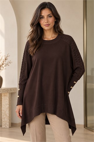 4492-2K7 GHİSA TUNİK-KAHVE