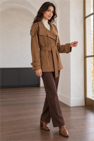 Kadın Koyu Camel Trençkot 37843-2K7
