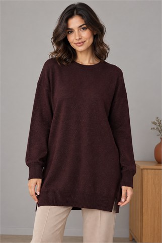 Kadın Koyu Mürdüm Tunik 33827-2K7