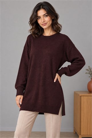 Kadın Koyu Mürdüm Tunik 33827-2K7
