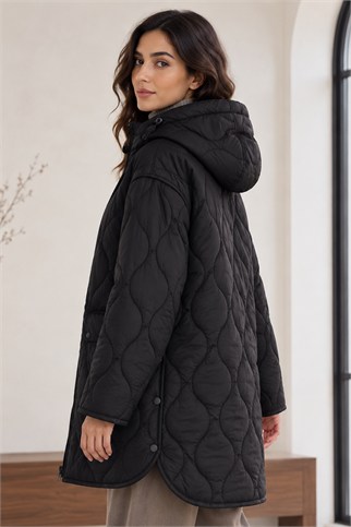 Kadın Siyah Mont 35424-2K7