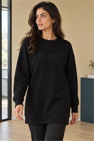 Kadın Siyah Sweatshirt 38107-2K7