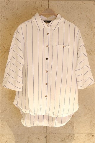 IND BEBE PLUS 2Y627434-2Y6 BEBE PLUS GÖMLEK+-MAVİ EKRU