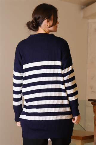 UZUN KOLLU DÜĞMELİ LACİ KADIN HIRKA 6132-2K5