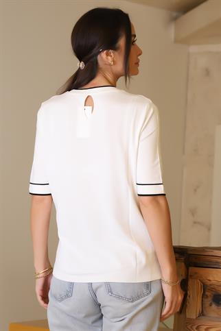 803-2K6 JM TRİKO-EKRU SİYAH