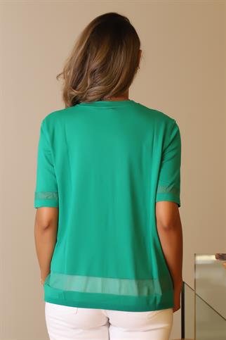 KISA KOLLU ZÜMRÜT KADIN TRİKO BLUZ  807-2Y5