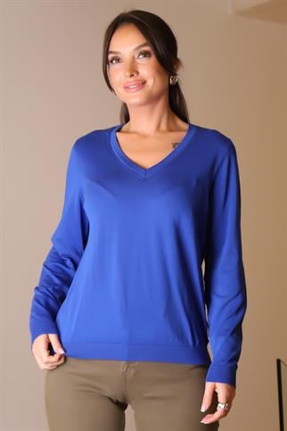 V YAKA UZUN KOLLU EKRU KADIN TRİKO KAZAK 832-2K5