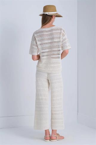 AJURLU ASTARLI EKRU KADIN PANTOLON  009-2Y5