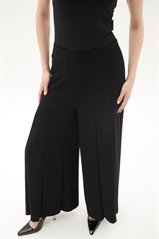 GENİŞ PAÇALI SİYAH KADIN PANTOLON  19066-2Y4