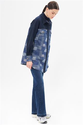 Parlak Taş Detaylı Garnili Laci Kadın Tunik 21107-2K5