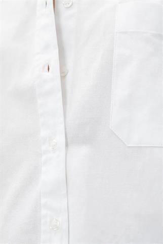 Oversize Cepli Pamuklu Beyaz Kadın Gömlek  3SAK60220PW