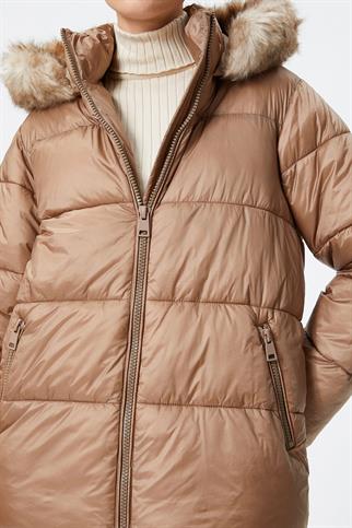 KAPÜŞONLU CEPLERİ FERMUARLI VİZON KADIN KABAN 4WAK00015EW-2K4