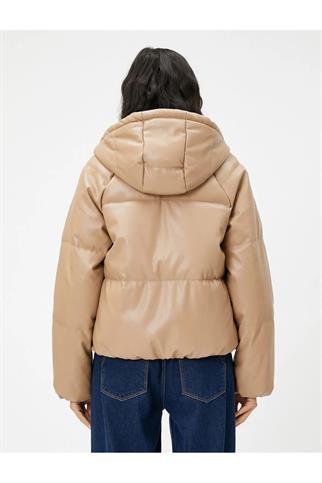 KAPÜŞONLU FERMUARLI VİZON KADIN MONT  4WAK20050EW-2K4