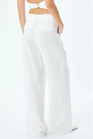 KOTON CEPLİ KIRIK BEYAZ KADIN PANTOLON  5SAK40088UW-2Y5