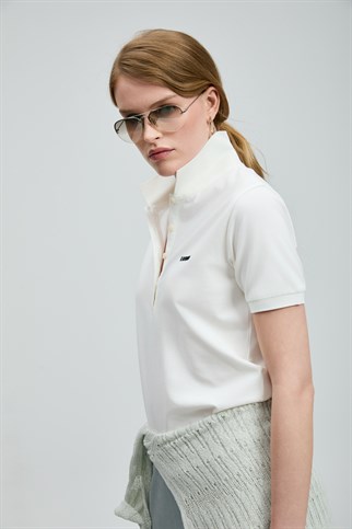 Anka Kadın Polo Tişört Beyaz 121040002 ANKA-2Y6