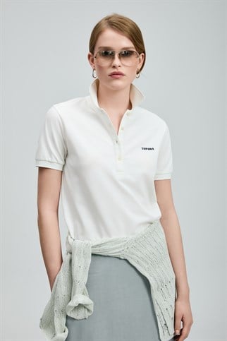 Anka Kadın Polo Tişört Beyaz 121040002 ANKA-2Y6