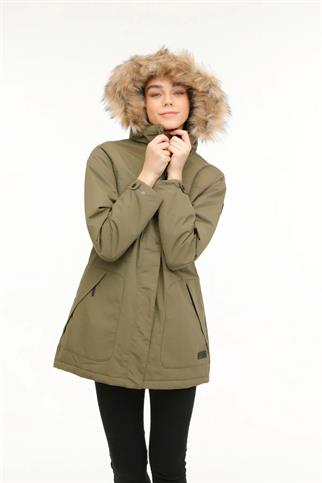LUMBERJACK KAPÜŞONLU HAKİ KADIN MONT  WL-JANE-2K4