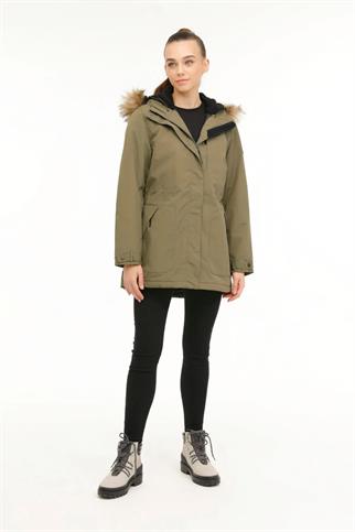 LUMBERJACK KAPÜŞONLU HAKİ KADIN MONT  WL-JANE-2K4