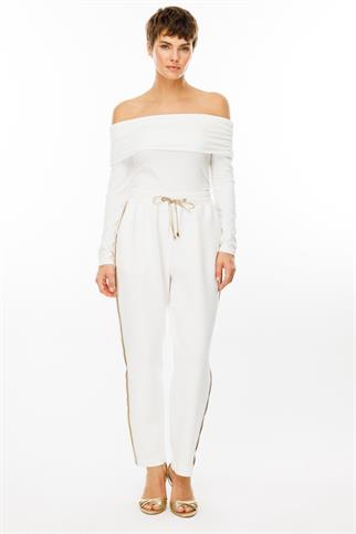BELİ LASTİKLİ EKRU KADIN PANTOLON 04101-2K5