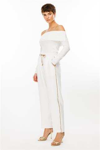 BELİ LASTİKLİ EKRU KADIN PANTOLON 04101-2K5