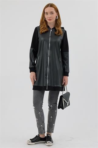 FERMUARLI DERİ DETAYLI SİYAH KADIN KAP MB15.152-2K5