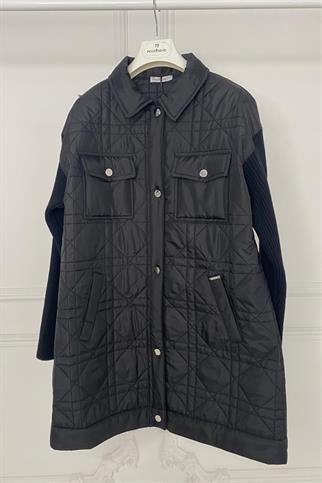 GÖMLEK YAKA CEPLİ SİYAH KADIN CEKET MB04.42-2K5