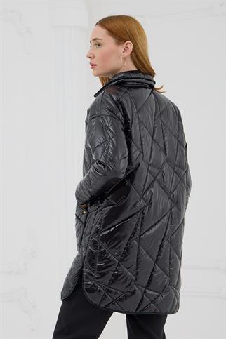 ÇITÇITLI ŞİŞME  SİYAH KADIN KABAN  MB15.150-2K5