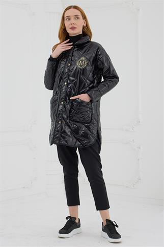 ÇITÇITLI ŞİŞME  SİYAH KADIN KABAN  MB15.150-2K5