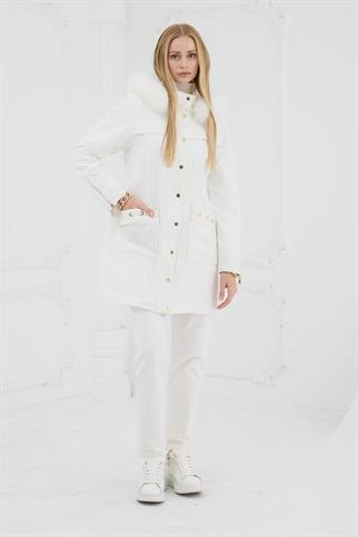  ZEBRA DESENLİ GOLD DETAYLI EKRU KADIN MONT MB18.72-2K5