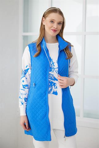 GÜMÜŞ VARAK BASKILI İNDİGO KADIN  SWEATSHIRT MB21.268-2Y4