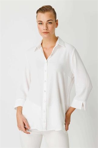 UZUN KOLLU EKRU KADIN GÖMLEK 30244-2Y4