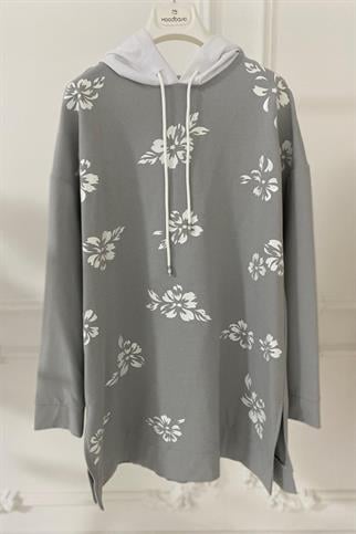 ÇİÇEK BASKILI GRİ KADIN SWEATSHIRT MM21.0262-2Y4