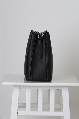 ÇİFT ASKILI SİYAH KADIN POSTACI ÇANTA 1311-2Y4