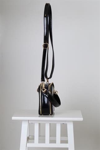 SİYAH KADIN MİNİ EL VE ÇAPRAZ ÇANTA  1361-2Y4