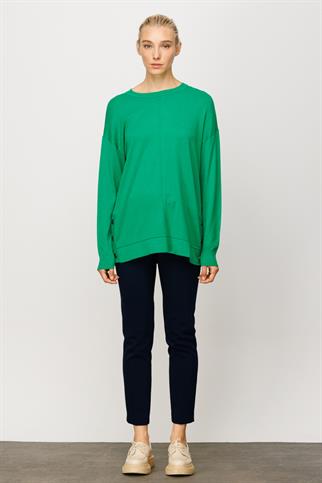 BİSİKLET YAKA DÜĞME DETAYLI YEŞİL KADIN KAZAK  23332-2K4