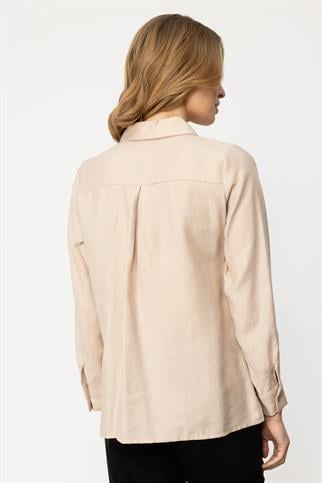 Fermuarlı Kadın Kum Kadın Gömlek 32917-2Y4