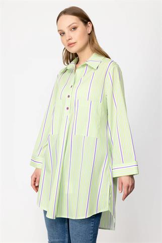 ARKASI UZUN SALAŞ UZUN KADIN GÖMLEK 34343-2Y4