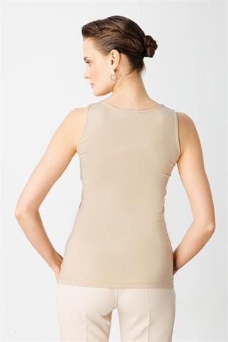 V YAKA TAŞ BASKILI KADIN BLUZ 37400-2Y4