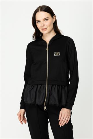 Altı Paraşüt Kumaş Kelebek Detaylı Siyah Kadın Mont 46702-2K5