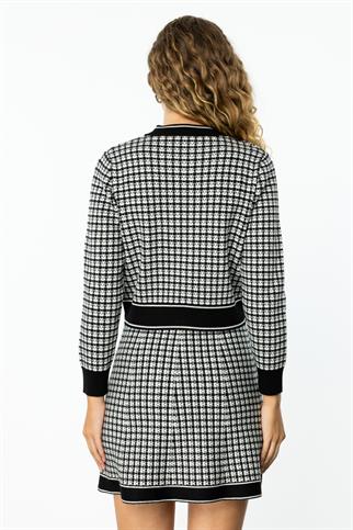 Desenli Cepli Siyah Kadın Hırka 49900-2K5