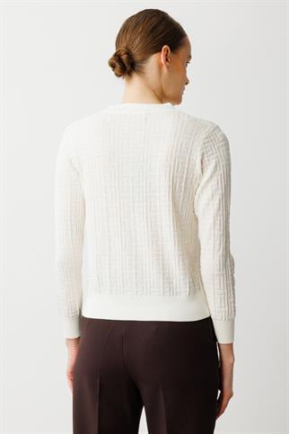 V YAKA ONÜ CEPLİ EKRU  KADIN HIRKA 50912-2Y5