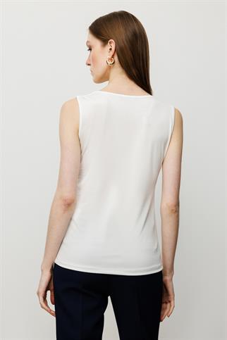 Dilim Yaka Basic Ekru Kadın  Bluz 51315-2Y5