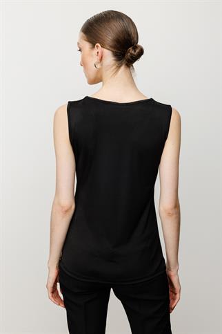 Dilim Yaka Basic Siyah  Kadın Bluz 51315-2Y5