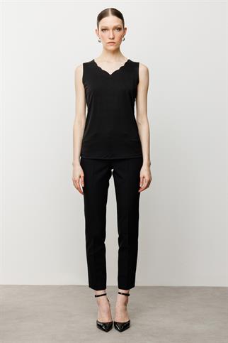 Dilim Yaka Basic Siyah  Kadın Bluz 51315-2Y5