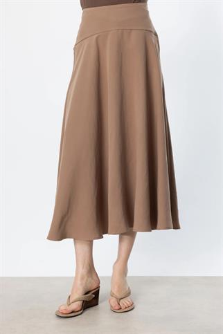 Volanlı Midi Boy Mocha Kadın Etek 54237-2Y5
